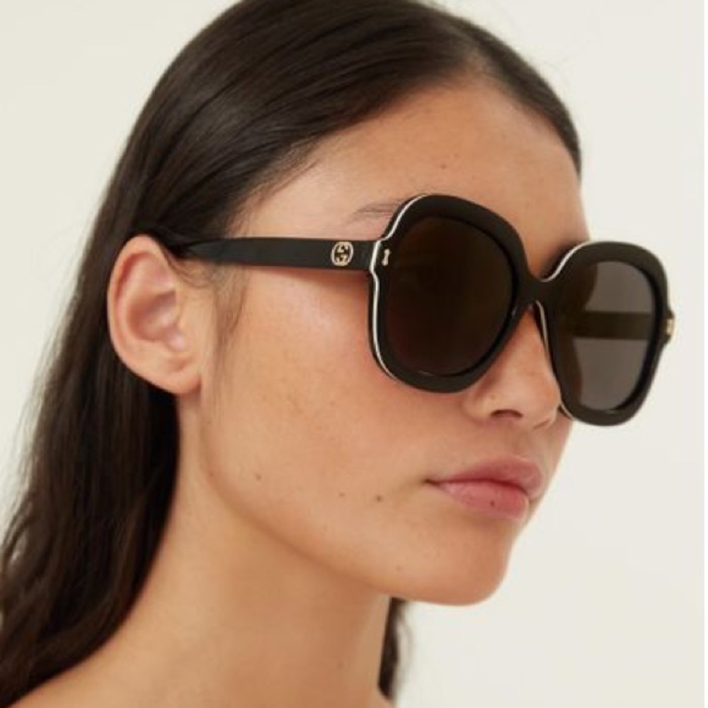 NEW GUCCI GG1240S 001 BLACK WOMEN OVERSIZED SUNGLASSES GUCCI - Picture 6 of 15